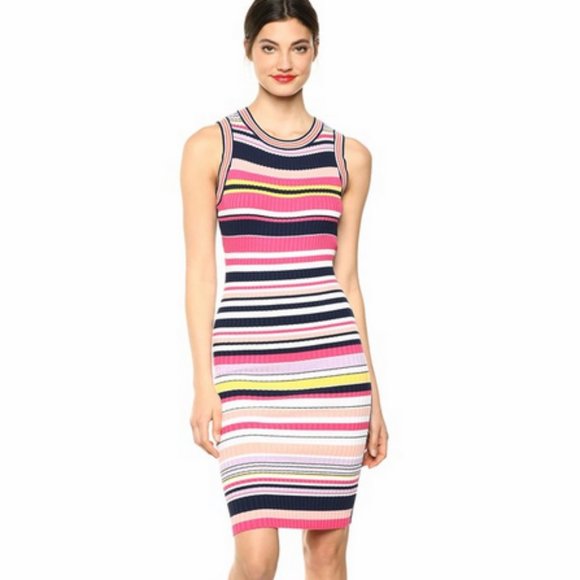 Ella Moss Pink & Black  Simona Bodycon Dress L - Picture 1 of 7